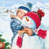 Serviette « Sweet Snowmen »