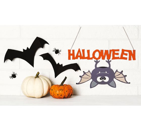 Pancarte Halloween et chauve-souris