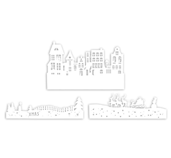 Silhouette en papier VBS « Village de Noël »