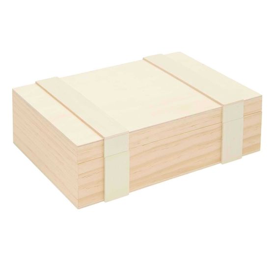 Wooden box / storage box with 6 compartments