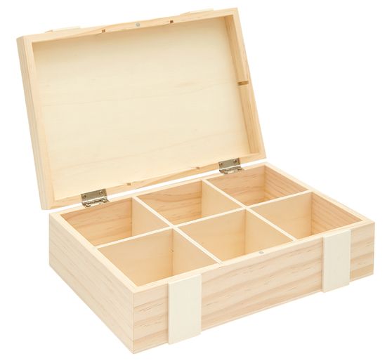 Custom Wooden Storage Box 4 Compartments Tea Bag Organizer