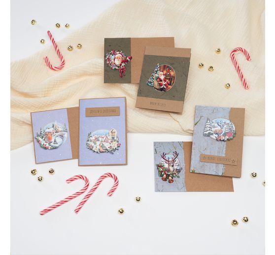 Cartes doubles avec enveloppes « Papier kraft », A6, 50 pc.