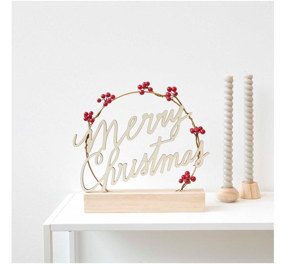 Inscription en bois « Merry Christmas »