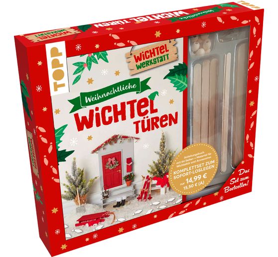 Set cr&eacute;atif &laquo; Weihnachtliche Wichtelt&uuml;ren. Anleitungsbuch mit Material zum Sofort-Loslegen &raquo;