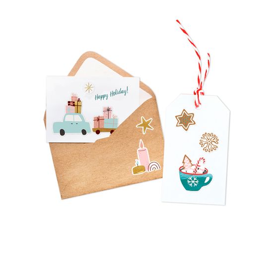 Assortiment de stickers pailletés « Hiver »