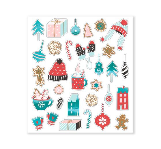 Assortiment de stickers pailletés « Hiver »