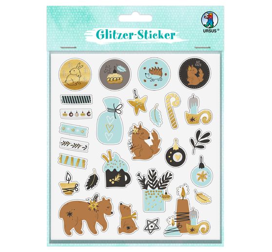 Assortiment de stickers pailletés « Hiver »