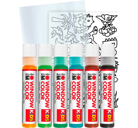 Coffret Window Color Marabu Kids « Dinosaure »