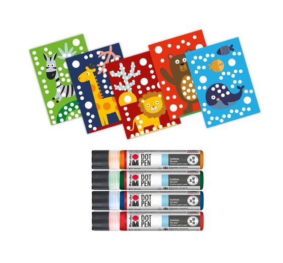 Coffret Marabu KiDS Peinture point à point « Animaux »