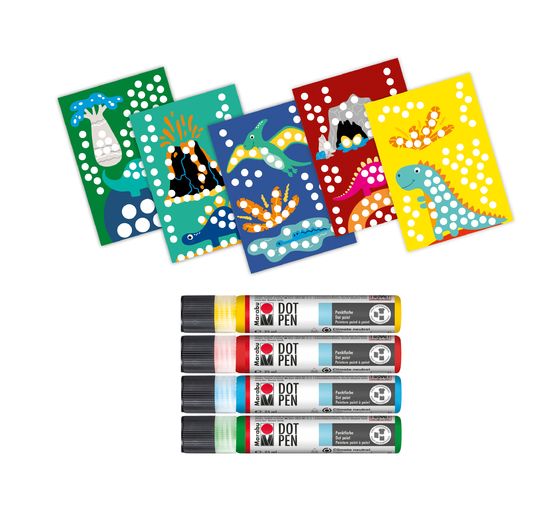 Coffret Marabu KiDS Peinture point à point « Dinosaures »