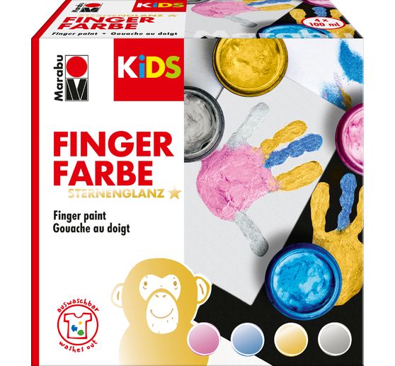 Coffret peinture au doigt Marabu KiDS « Éclat des étoiles » - VBS Hobby