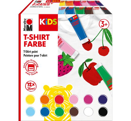 Coffret Marabu KiDS « Peinture pour t-shirt », 12 x 36 ml