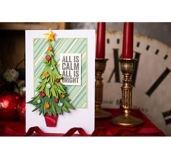 Sizzix Thinlits Punching template "Trim a Tree Colorize by Tim Holtz"
