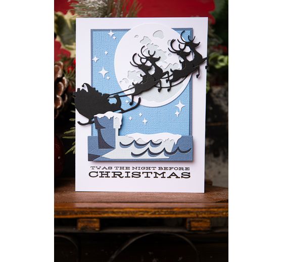 Gabarit d’estampe Sizzix Thinlits « Reindeer Sleigh by Tim Holtz »