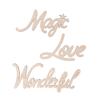 Wooden lettering "Magic-Love-Wonderful", set of 3