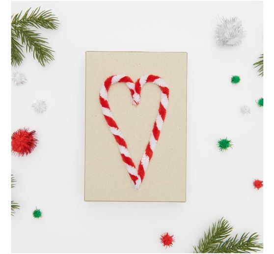 Fil chenille « Rouge/Blanc », 10 pc.