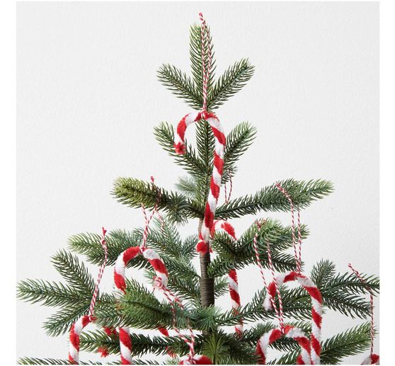 Fil chenille « Rouge/Blanc », 10 pc.