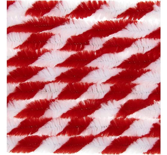 Fil chenille « Rouge/Blanc », 10 pc.