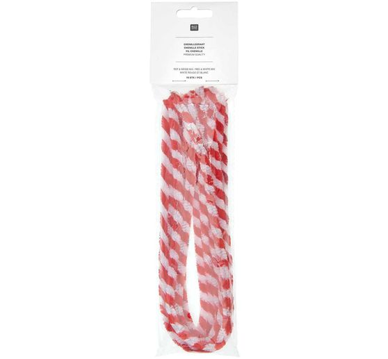 Fil chenille « Rouge/Blanc », 10 pc.
