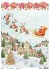 Soie de paille à motifs « Voyage en traîneau du Père Noël »