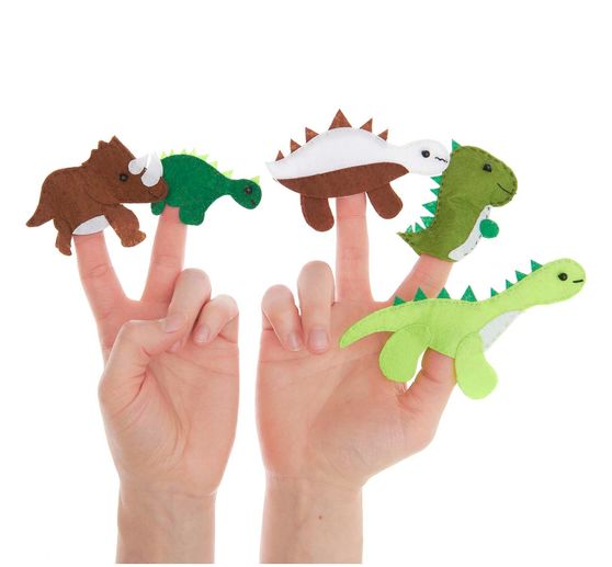 Kit créatif marionnettes à doigts « Dinos »