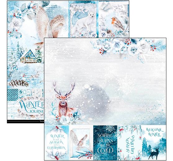 Papier scrapbooking « Winter Journey »