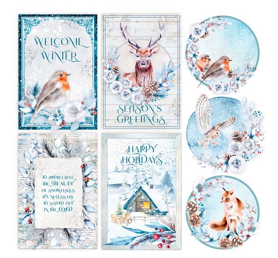 Papier vitrail à motifs « Winter Journey »