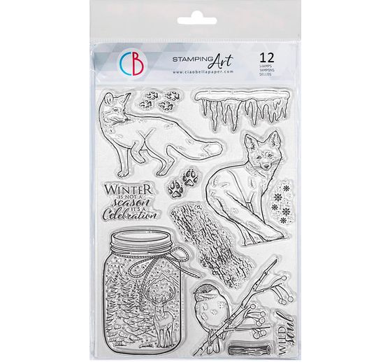 Tampons en silicone « Winter Journey », Wild Life in the Snow