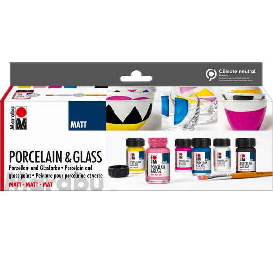 Peintures Marabu Porcelain & Glass « Set débutant - Mat »