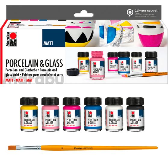 Peintures Marabu Porcelain & Glass « Set débutant - Mat »