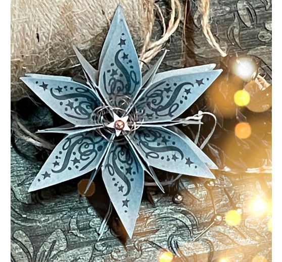 Silicone stamp for folding star small "Christmas"