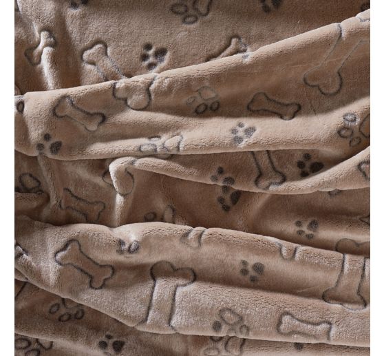 Tissu polaire double face au mètre « Os et pattes de chien »