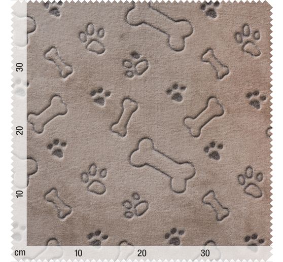 Tissu polaire double face au mètre « Os et pattes de chien »