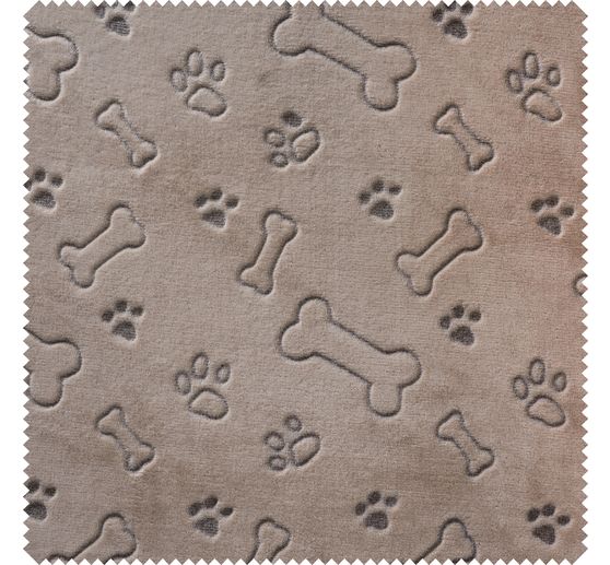 Tissu polaire double face au mètre « Os et pattes de chien »