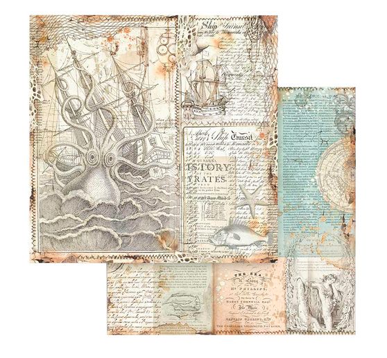 Bloc de papier scrapbooking « Songs of the Sea - Backgrounds »