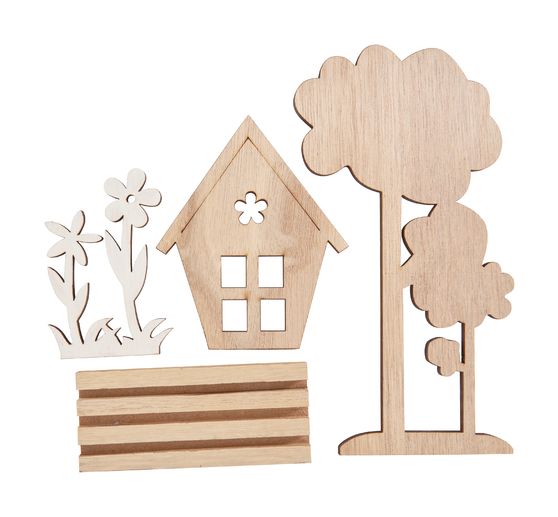 Décoration à emboîter en bois VBS « Maison dans la verdure »