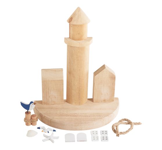 Set déco en bois VBS « Promenade du port »
