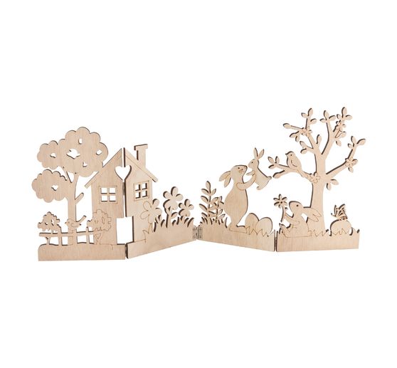 VBS Wooden silhouette "Rabbits in the garden"