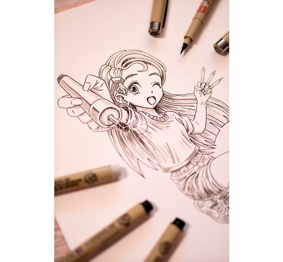 Sakura Pigma Micron « Collection Manga », set de 3, Noir