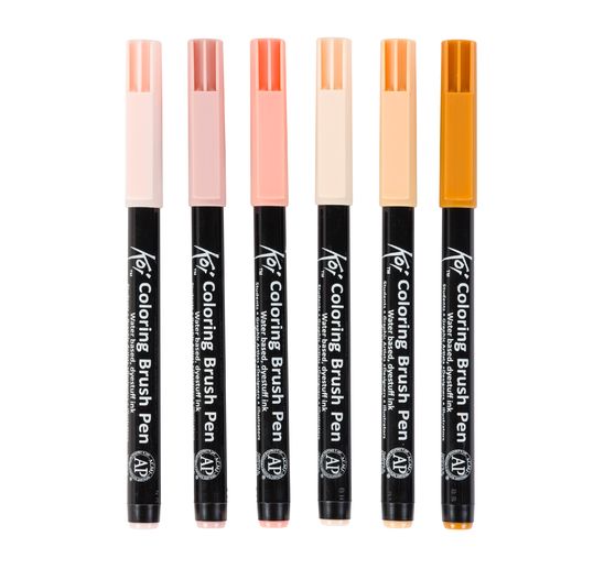 Feutres pinceaux Koi Colouring Brush Pen Sakura « Manga Collection », set de 6