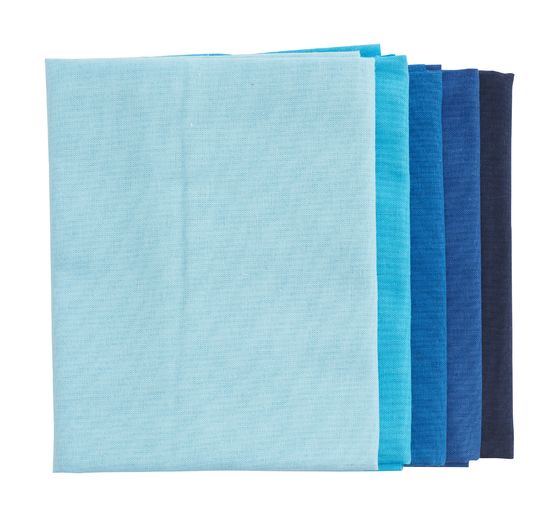 Assortiment de tissus Patchy Uni « Bleu clair-Marine »