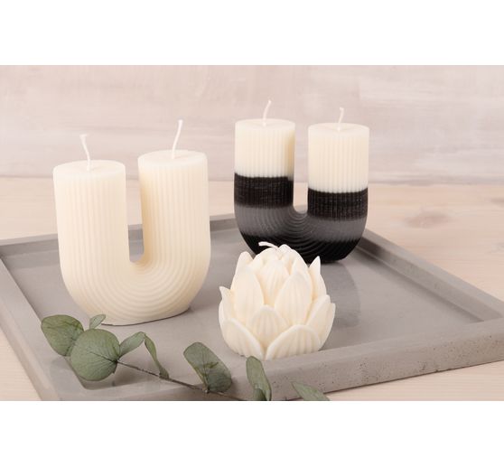 Silicone casting mould "Candle U-shape fluted"