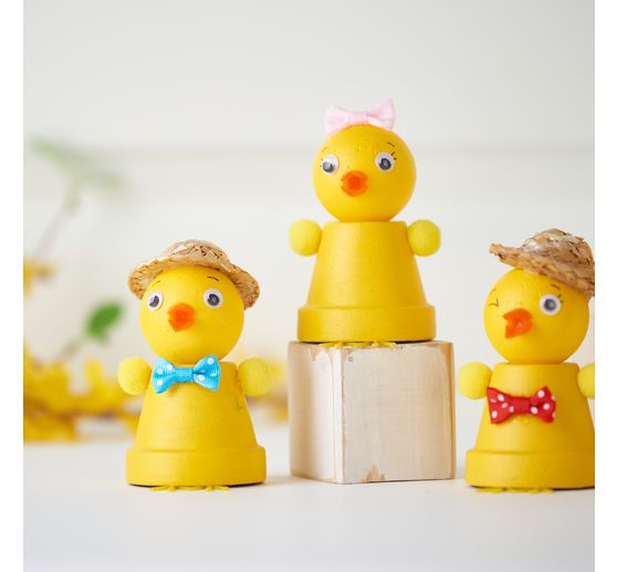Kit créatif VBS « Poussins en pots en terre cuite »