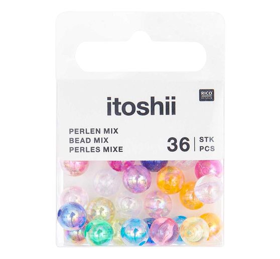 Assortiment de perles itoshii « Arc-en-ciel holographique »
