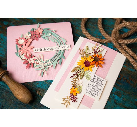 Gabarit d'estampe Sizzix Thinlits « Floral Wreath by Tim Holtz »