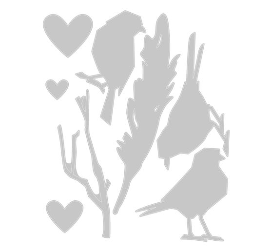 Gabarit d'estampe Sizzix Thinlits « Lovebirds by Tim Holtz »