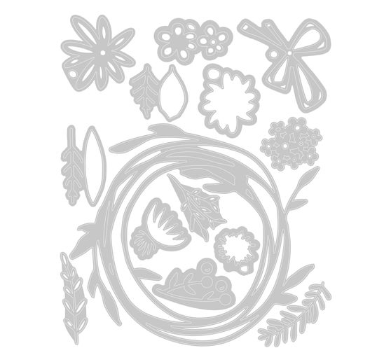 Gabarit d'estampe Sizzix Thinlits « Floral Wreath by Tim Holtz »