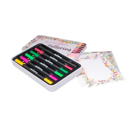 Handlettering design box Brush Pens Say it with flowers