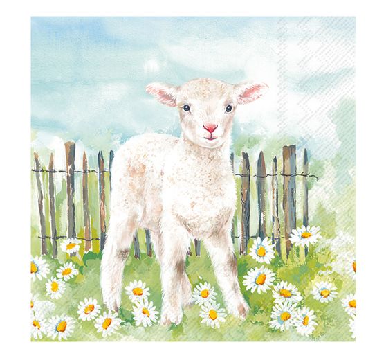 Napkin "Lamb in the meadow"