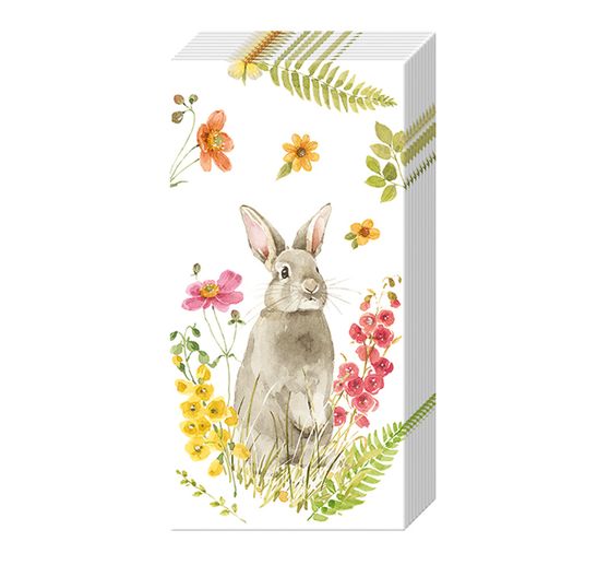 Mouchoirs en papier « Lapin bondissant au printemps »